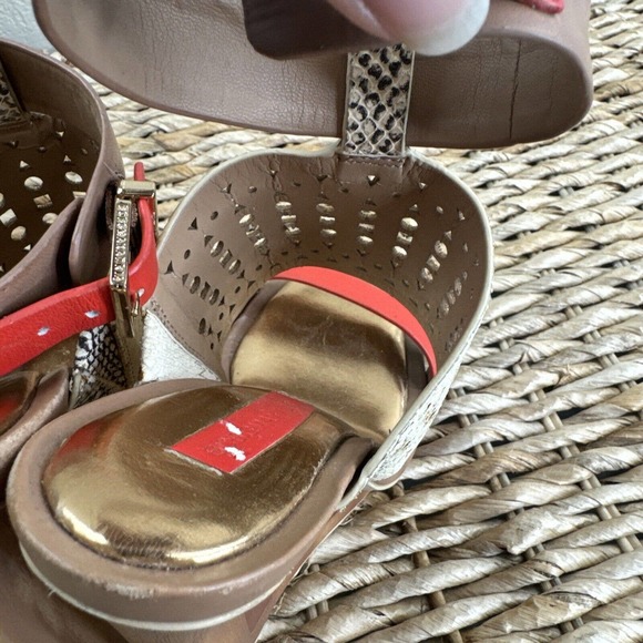 BCBGMAXAZRIA Meteur Snake Red Heel Sandal 7B Coral High Heel - Picture 11 of 13